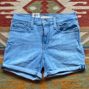 Levi’s mid length light blue shorts
